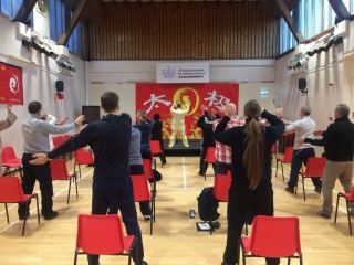 Shifu Liu finishes the Qi Gong with healing sounds practice Healing Sounds Qi Gong class with Shifu Liu