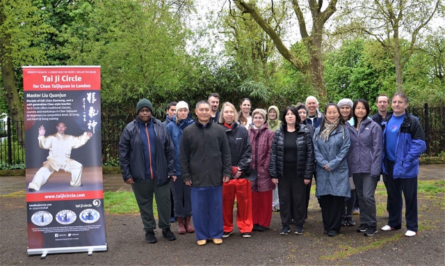 Shifu Liu and students on World Tai Chi Day in London