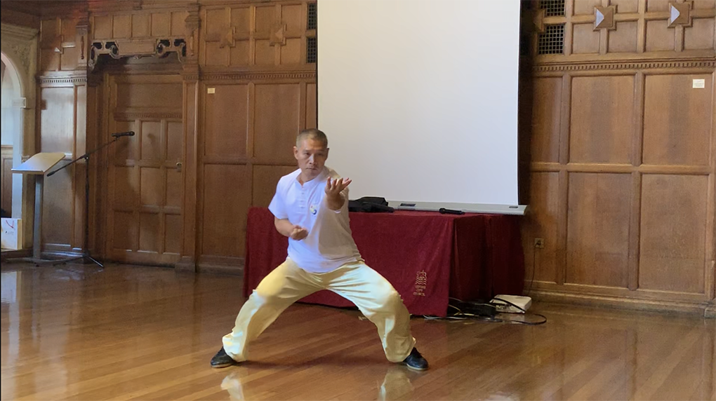Shifu Liu punch in the form, at the Oxford event